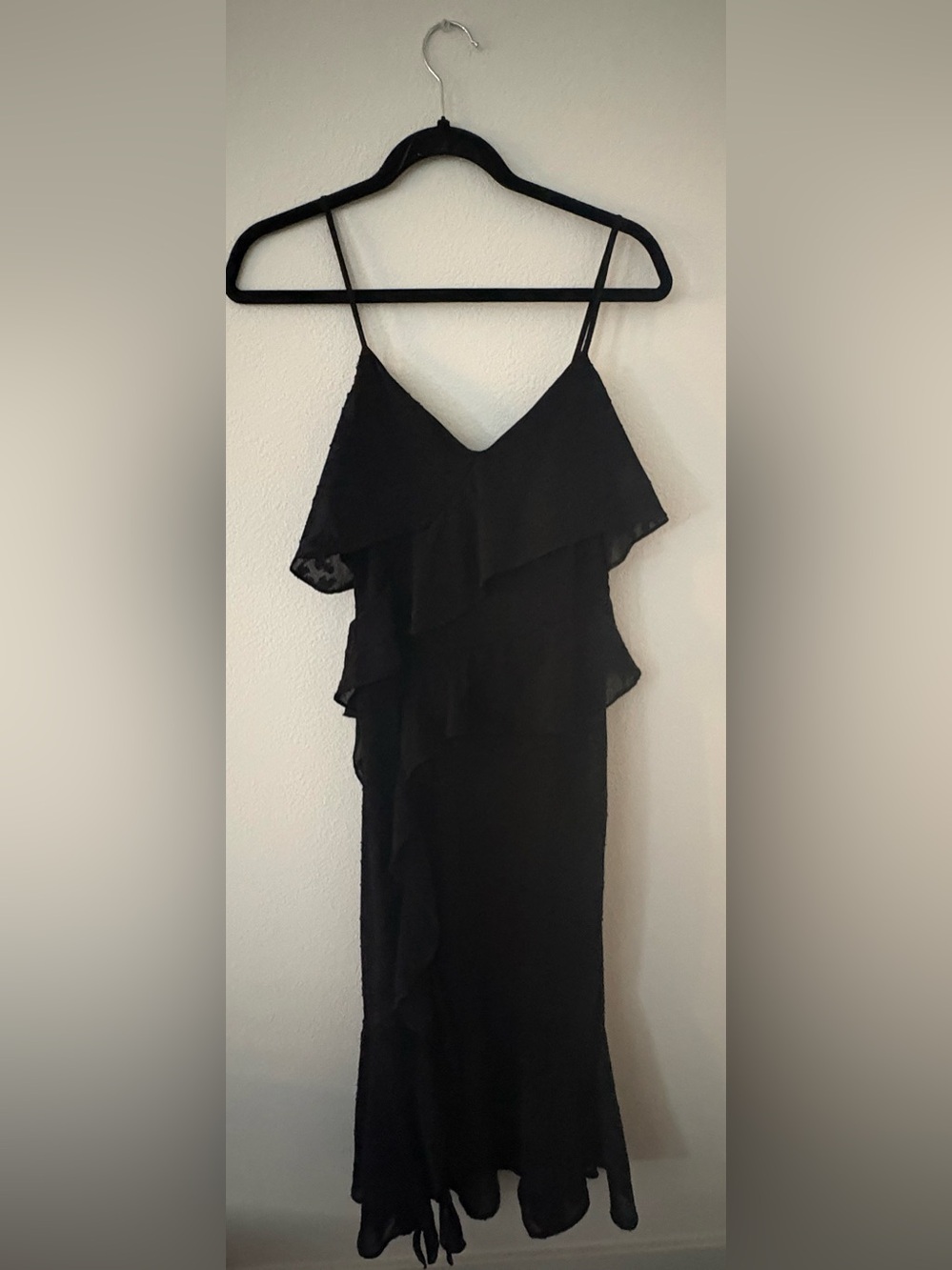 wild fable Black Ruffle Strapless Slip Dress